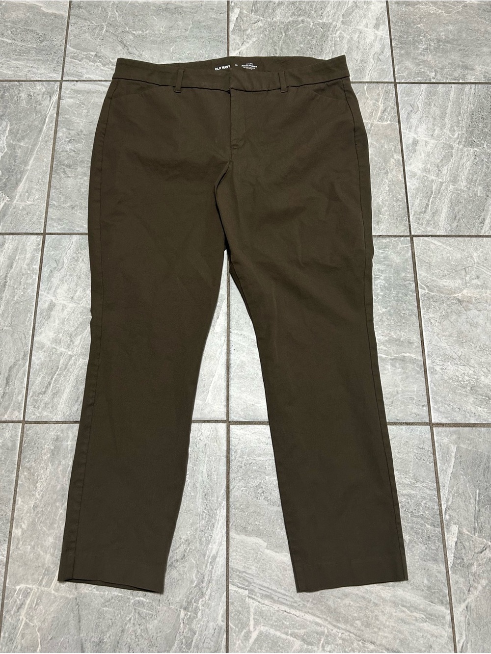 Old Navy Pixie Skinny Pants Women’s Size 16 High Rise Olive Green